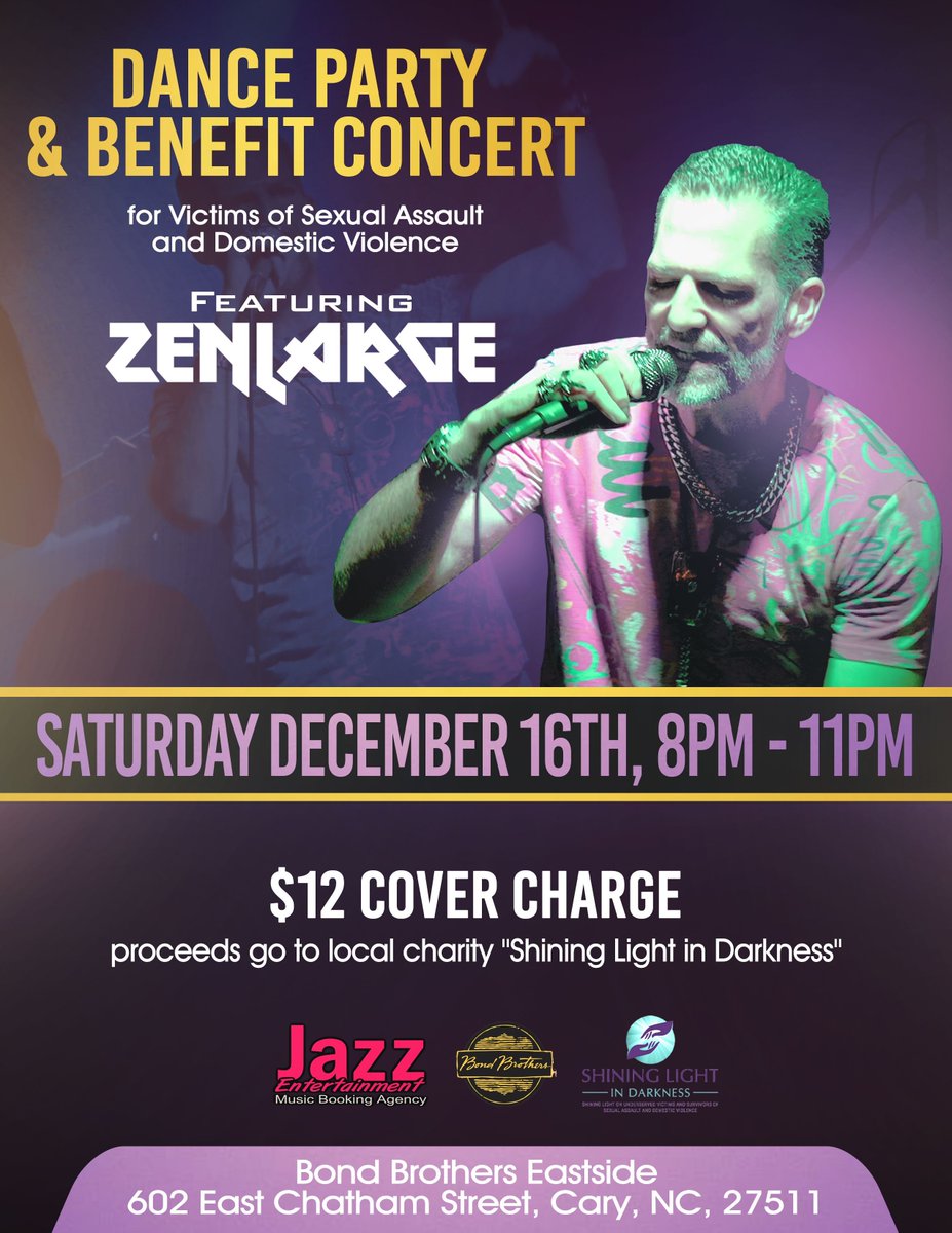 Tonight's the big night!  I'm hosting a dance party and benefit concert for victims of sexual assault and domestic violence at @bondbroseast 😎

Proceeds go to @shiningndarkness 

See you there!

#hiphopmusic #danceparty #benefitconcert #livemusic #musicislife #zenaf #zenlife