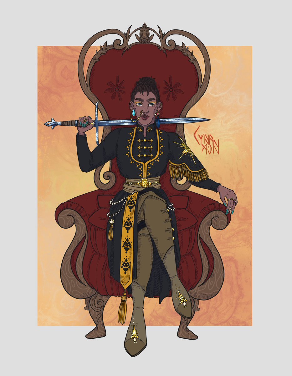 Seatan in a gala uniform. This is the second redraw of him in this outfit.
#fantasyart #ocart #Procreate #digitalart