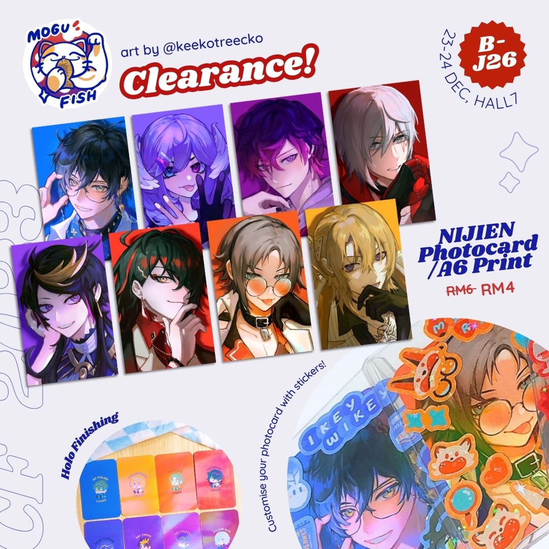 keekotreecko's tweet photo. [rt ❣️] #cf2023 #ComicFiesta2023 catalogue (1/4) 
B-J26 mogufish @ Lvl 3 Hall 7    [Preorders Open!!]
Fandom: NijiEN
heyo!! i dont have much new stuff this round but feel free to come chat with me!!  im giving out some freebies as well : D

Preorder Form: https://t.co/z0xxbwYU53 https://t.co/jVGPOtHtZ0