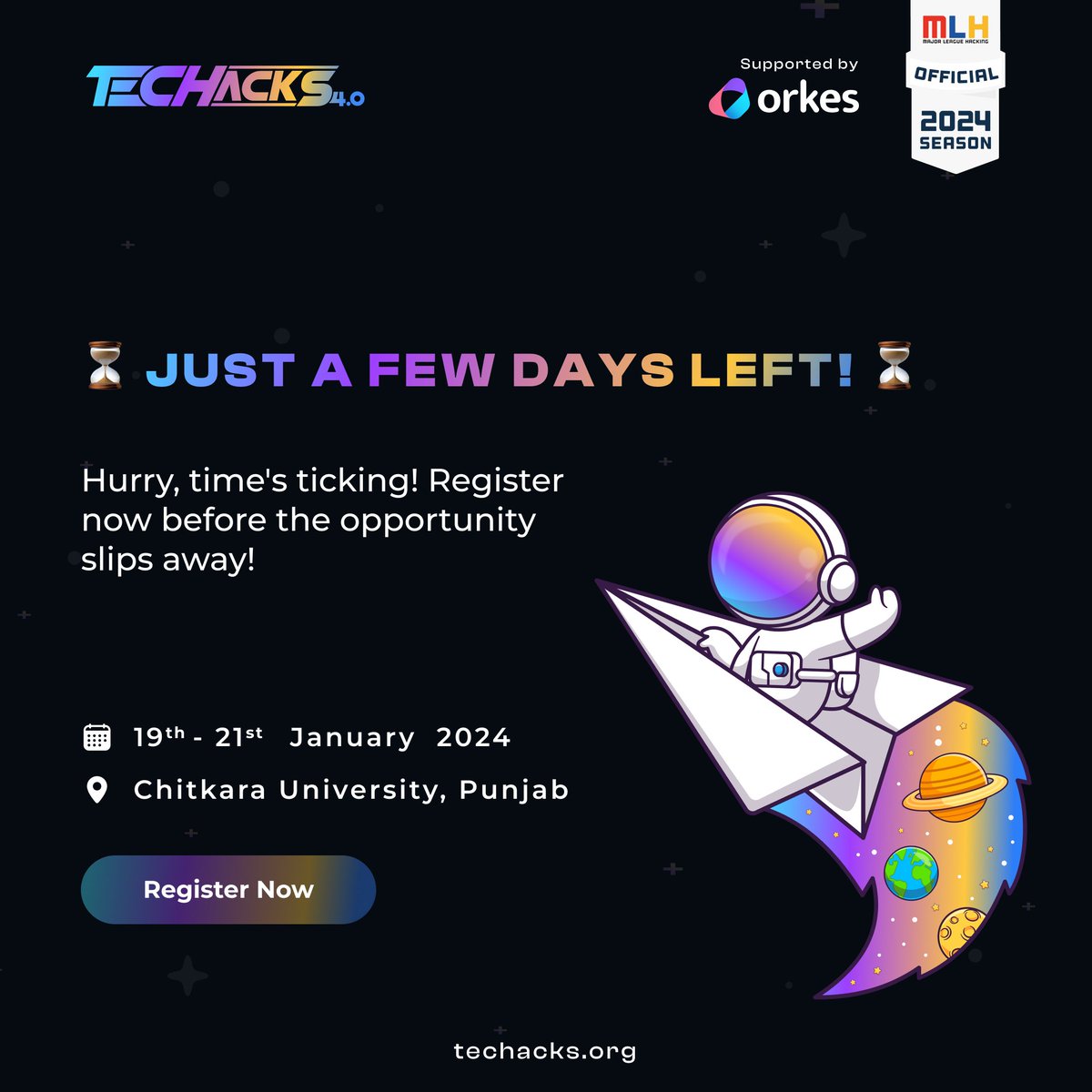 techackscu's tweet image. 🚀 Dive into innovation Techacks 4.0 ! 🌟 
Unleash your creativity, collaborate with experts, and build groundbreaking solutions. Join us for an unforgettable experience, shaping the future of tech.
#techacks4 #hackathon