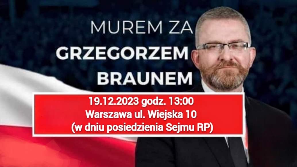 MSpecjalski's tweet photo. Protest #MuremZaGrzegorzemBraunem
Żądania:
1) uchylenie zakazu uczestnictwa w obradach Sejmu;
2) wycofanie nielegalnego zakazu wstępu do budynku Sejmu;
3) zawiadomienie prokuratury o naruszenie nietykalności posła Brauna przez Magdalenę Gudzińska-Adamczyk!
https://t.co/B9g3siJFbh https://t.co/h3d31nzgMq