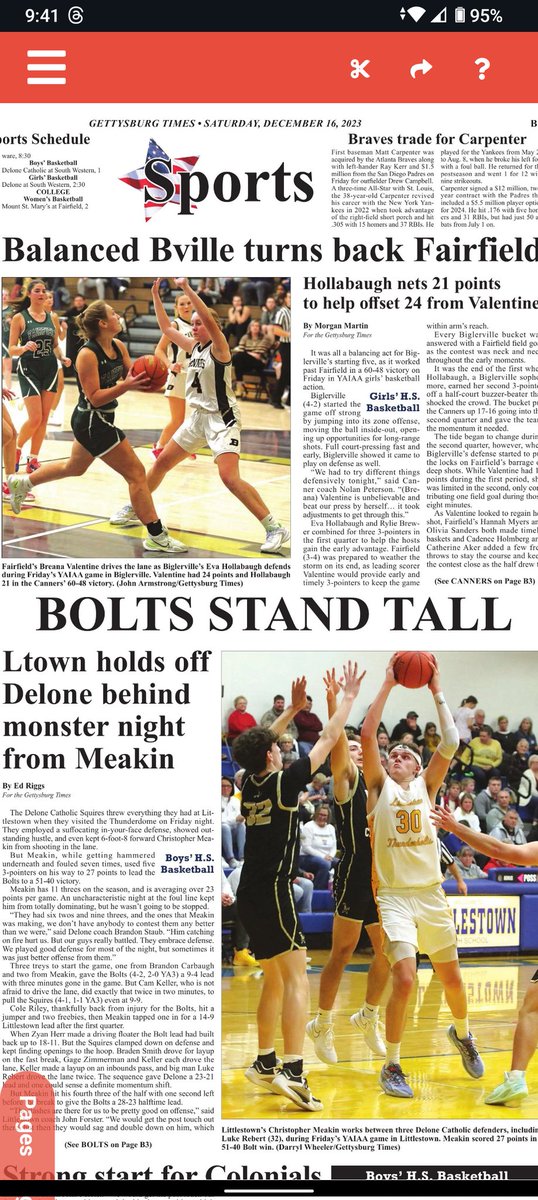 Biglerville girls and Littlestown boys prevail.