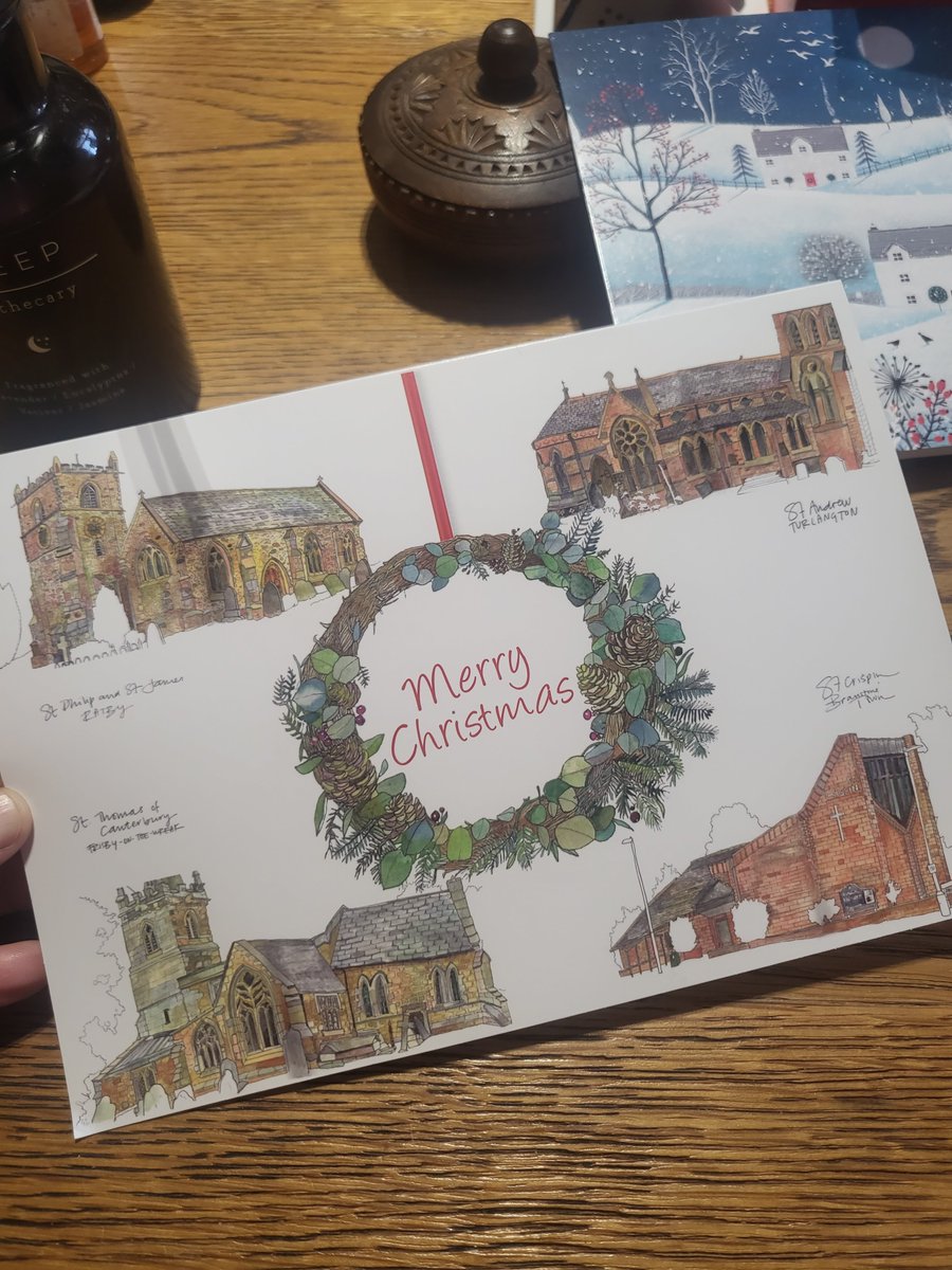 As ever, I'm hibernating through the winter but I'm delighted to share the news that the Leicester Diocese Bishop's Christmas card features my artwork this year. #frisbyonthewreake #turlangton #ratby and #braunstonetown were the selected churches! Merry Christmas everyone xx