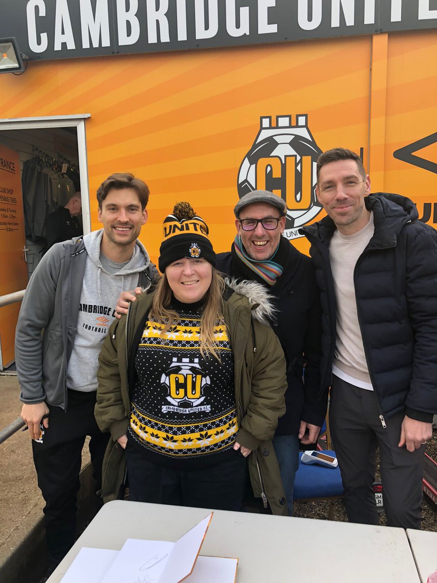 Pre match optimism ! Club shop purchases, book signing and photo op with legends Harrison Dunk and Tom Champion. A pint of Abbey Gold. Come you U’s!  <a href="/staceynwing/">Stacey</a>  not comparing <a href="/DougShulman/">Doug Shulman</a>  to  Ron Manager today . <a href="/CambridgeUtdFC/">Cambridge United FC</a>