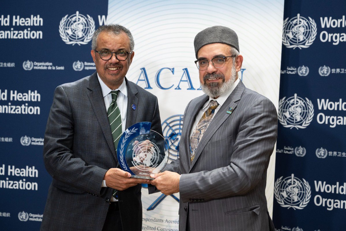 Thank you very much, Tamer Aboalenin and @ACANU_Geneva members, for this recognition and collaboration with @WHO. We were pleased to welcome you yesterday. x.com/acanu_geneva/s…
