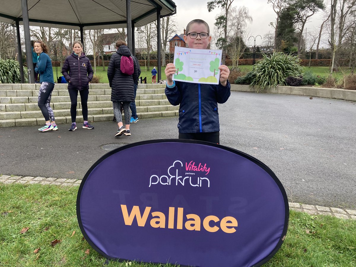 James Rea ⚪️ 10 parkruns

Congratulations to junior parkrunner James who finished his 10th parkrun this morning.

A new shiny white T-shirt on its way to James for Christmas.

Well done James 👏