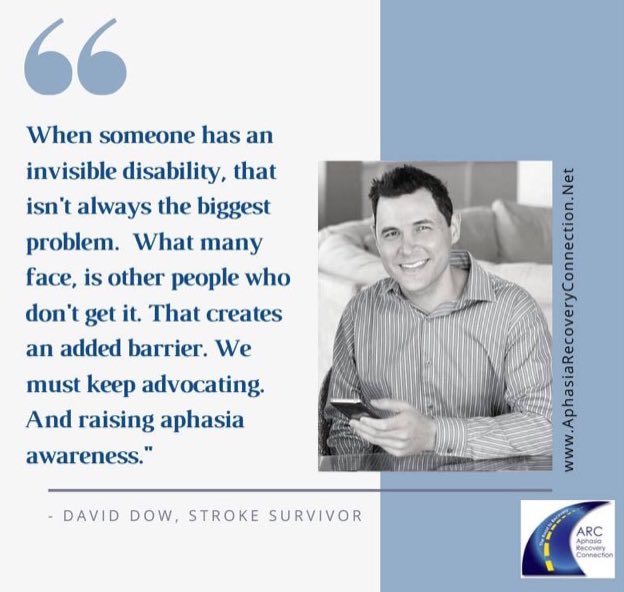 ARCaphasia's tweet image. ARC founder David had a stroke at ten due to #moyamoya disease that resulted in aphasia.  The lack of awareness created significant barriers. 🙁 Let’s do better! 👍🏻
#Aphasia 
#AphasiaRecovery #NonProfitMission
