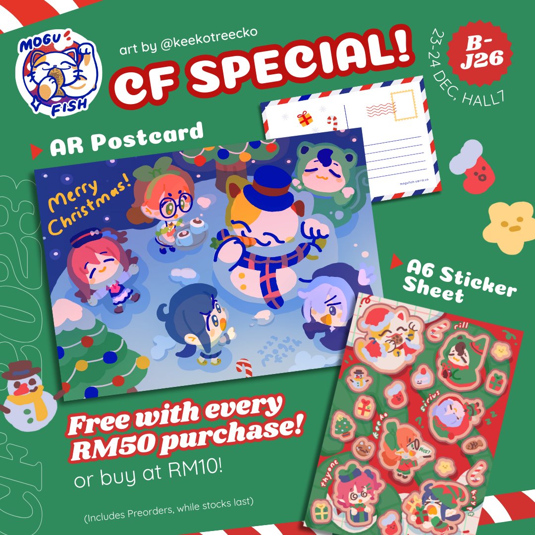 rillr166's tweet photo. also christmas postcard and sticker sheet with pretty art by @/keekotreecko 🎄✨ https://t.co/tq6WGtkKVr