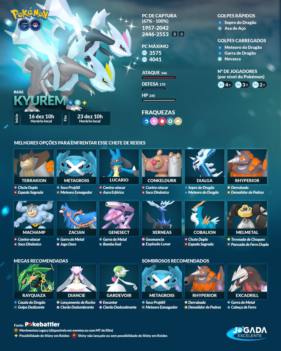 Jogada Excelente on X: Pokémon GO: Mega Gardevoir retorna ao jogo como  Chefe de Megarreides. Confira quais são os Pokémon recomendados para  enfrentá-lo e se prepare! Data: 16/09 às 10h a 06/10