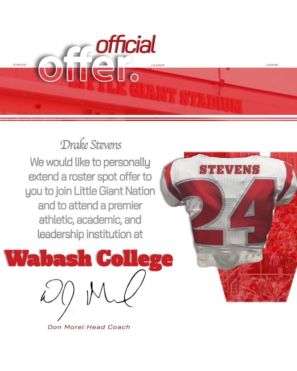 Thank you to <a href="/WabashFB/">Wabash College Football</a>  for this offer and <a href="/CoachOlmy/">Olmy Olmstead</a> for allowing me to further my athletics and academic career. Blessed is an understatement. #AGTG <a href="/CoachMillz_/">Millz2BeMade Training</a> <a href="/Bryan_Ault/">Bryan Ault - Midwest Scout</a> <a href="/IndyWeOutHere/">IndyWeOutHere ‼️</a> <a href="/PrepRedzoneIN/">Prep Redzone Indiana</a> <a href="/PendletonHtsFB/">Pendleton Heights Arabian Football</a>