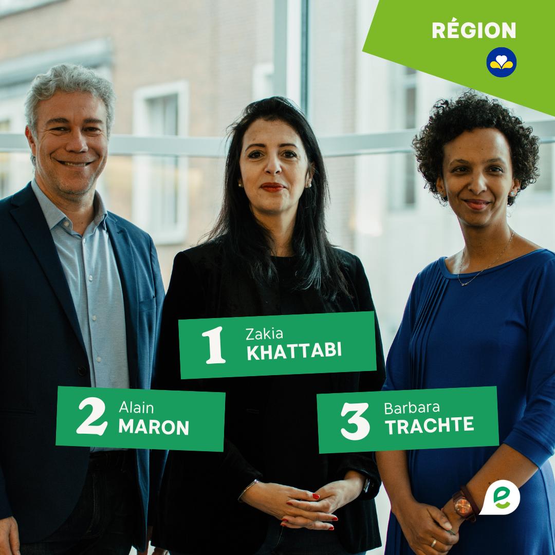 🟢🌻 Voici le trio qui mènera la liste Ecolo à Bruxelles : @KhattabiZakia, @alainmaron & @barbaratrachte !

Les militant·es se sont exprimé·es et ont accordé leur confiance à ce trio de ministres sortant, félicitations 👏🤩

#PlusvertPlusjuste