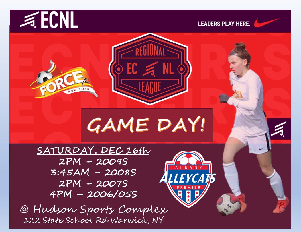 ForceFCNY's tweet photo. 2nd weekend of play for our u15s - u19s in the ECNL RL Northeast conference - beautiful day for games today vs the Albany Alleycats!  LETS GO GIRLS, BRING IT!! https://t.co/05glNTK4gn
