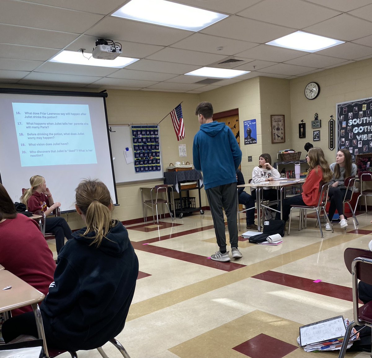 EmilyHamblinRHS's tweet photo. No biggie…just a friendly game of Romeo and Juliet “Trashketball.” 🗑️ 🏀 #RHS #MakingItRelevant #Score https://t.co/LQ3NqFnD7a
