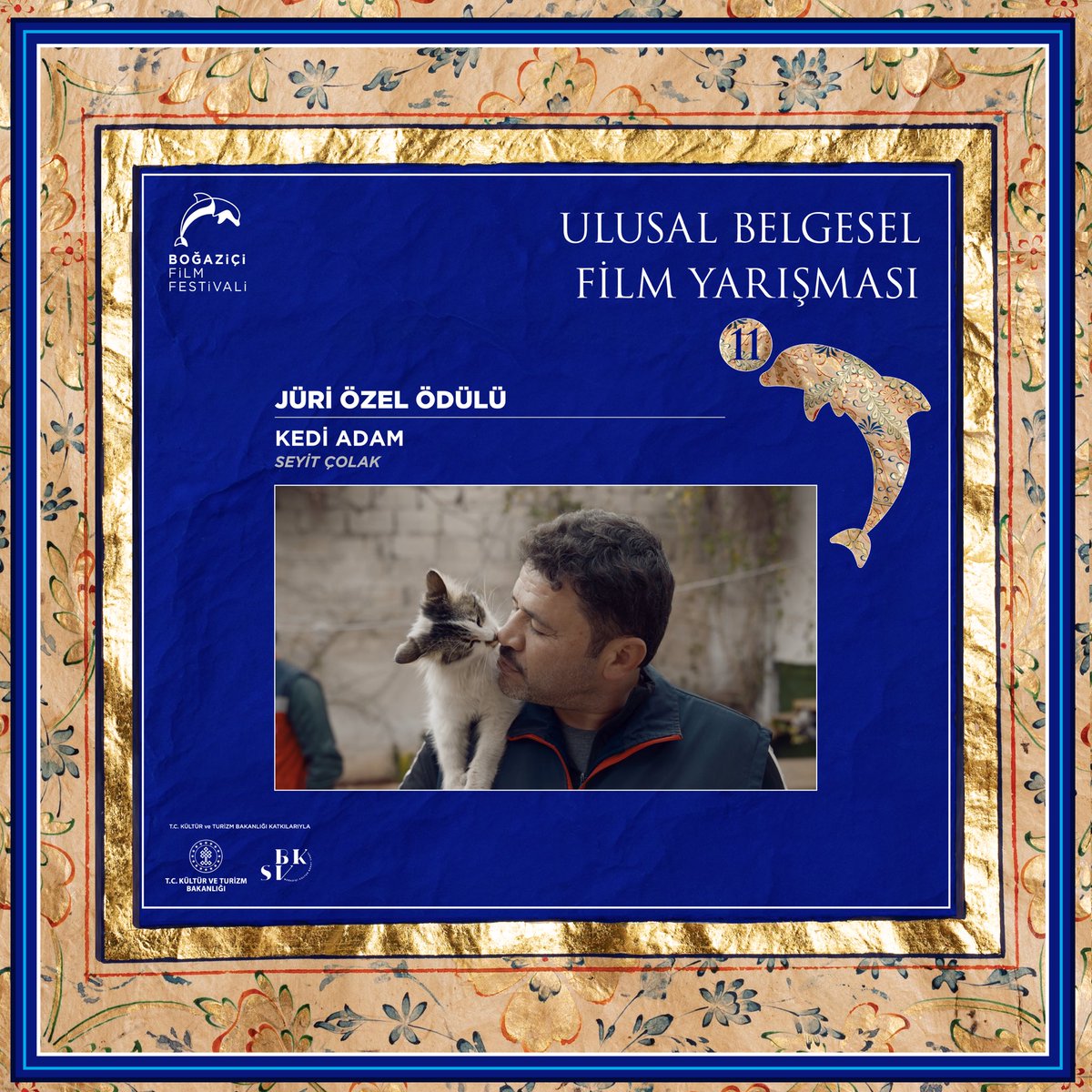 11.Boğaziçi Film Festivali | Ulusal Belgesel Film Yarışması

🏆 Jüri Özel Ödülü
🐬 Kedi Adam | Seyit Çolak
#BoğaziçiFF🐬 #BFF2023🐬