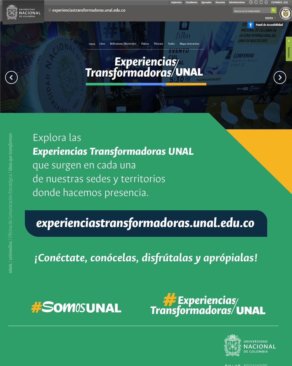 La riqueza cultural e intelectual de la <a href="/UNALOficial/">Universidad Nacional de Colombia</a> es amplia y diversa, por eso, nuestras Experiencias Transformadoras también están disponibles en formato podcast ¡Escúchalos ahora! y descubre más de cada una de nuestras 9 sedes bit.ly/3uzTMyI | #SomosUNAL