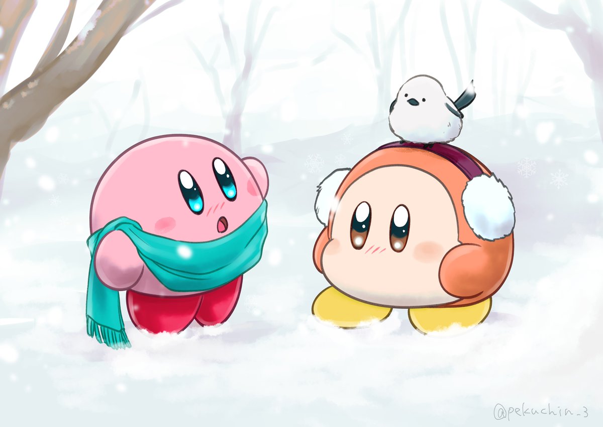 カービィ ,ワドルディ 「#今年も残りわずかなのでお気に入りの4枚を貼る 毎年より枚数少ないのにわりと悩み」|ペクチンのイラスト