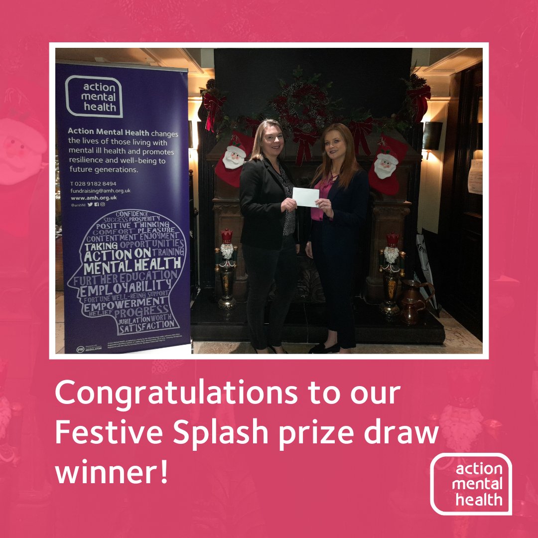 amhNI's tweet photo. Congratulations to the winner of our festive splash prize draw! Here she is collecting her gift of afternoon tea for two. Thank you so much @OldInn1614 for kindly donating the prize.
#TeamAMH #TakeAction https://t.co/kE2P1y9rUK