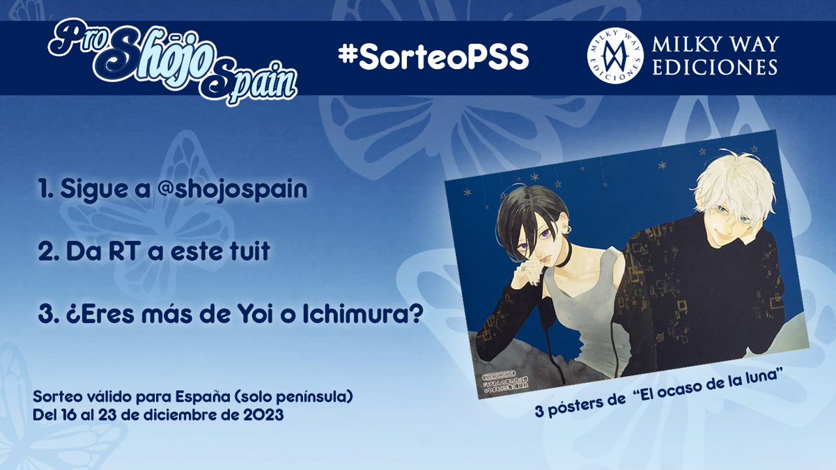 shojospain's tweet image. ¿No pudiste acudir al #29MangaBCN y te quedaste con las ganas de conseguir un póster de los príncipes de @mwediciones? Ahora es tu oportunidad de hacerte con uno de ellos participando en este nuevo #SorteoPSS

Bases en la imagen ⬇️