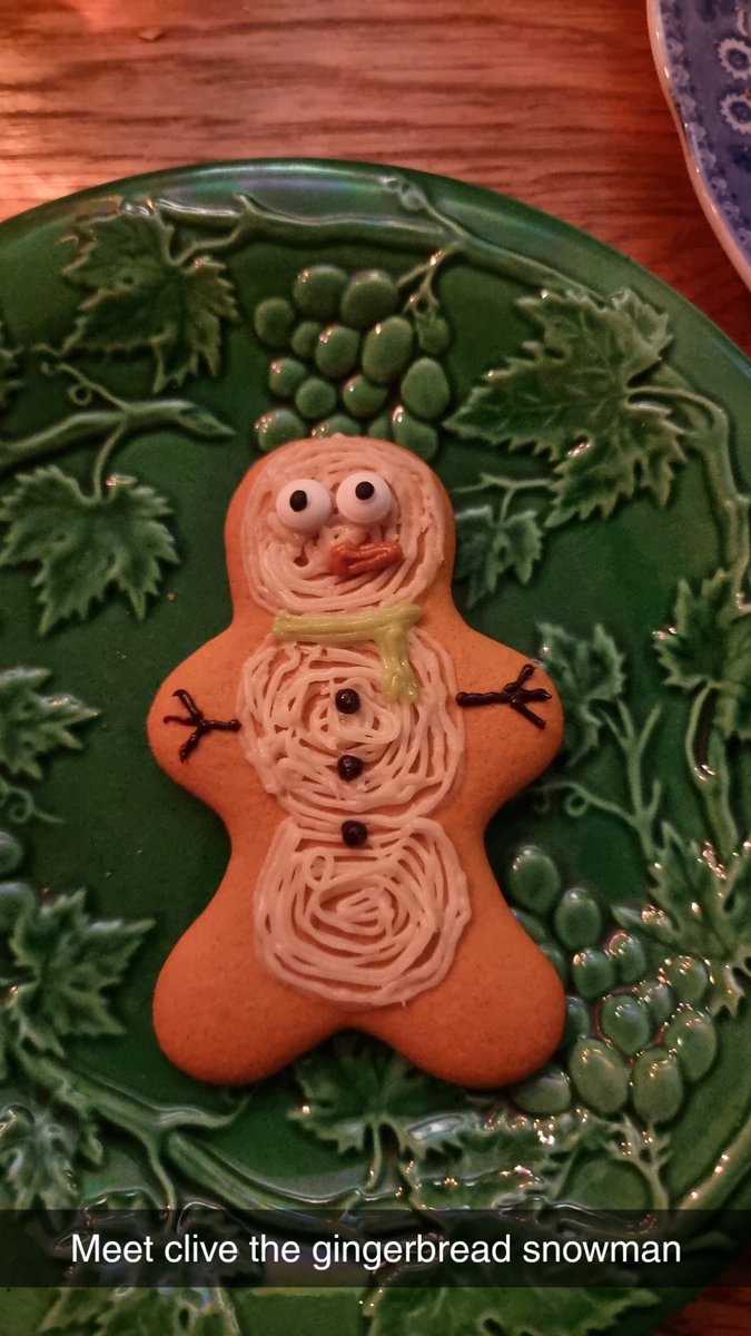 Everyone meet Clive the gingerbread snow man #ArtistInTraining #ItsChristmas