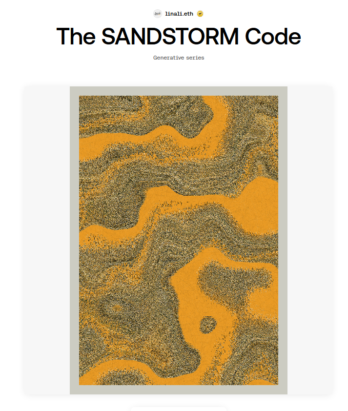 mylinali's tweet photo. 🔥 The SANDSTORM Code NFT drop mint closes in 15d on @Highlight_xyz 🔥
The Generative Serie artwork and metadata for each token is generated by p5js code when the @BuildOnBase token is minted
- CC0 Open Edition
- .004 ETH
https://t.co/E6K6Vn6me1
#mintonbase #Highlight_xyz https://t.co/x271zvbP2k
