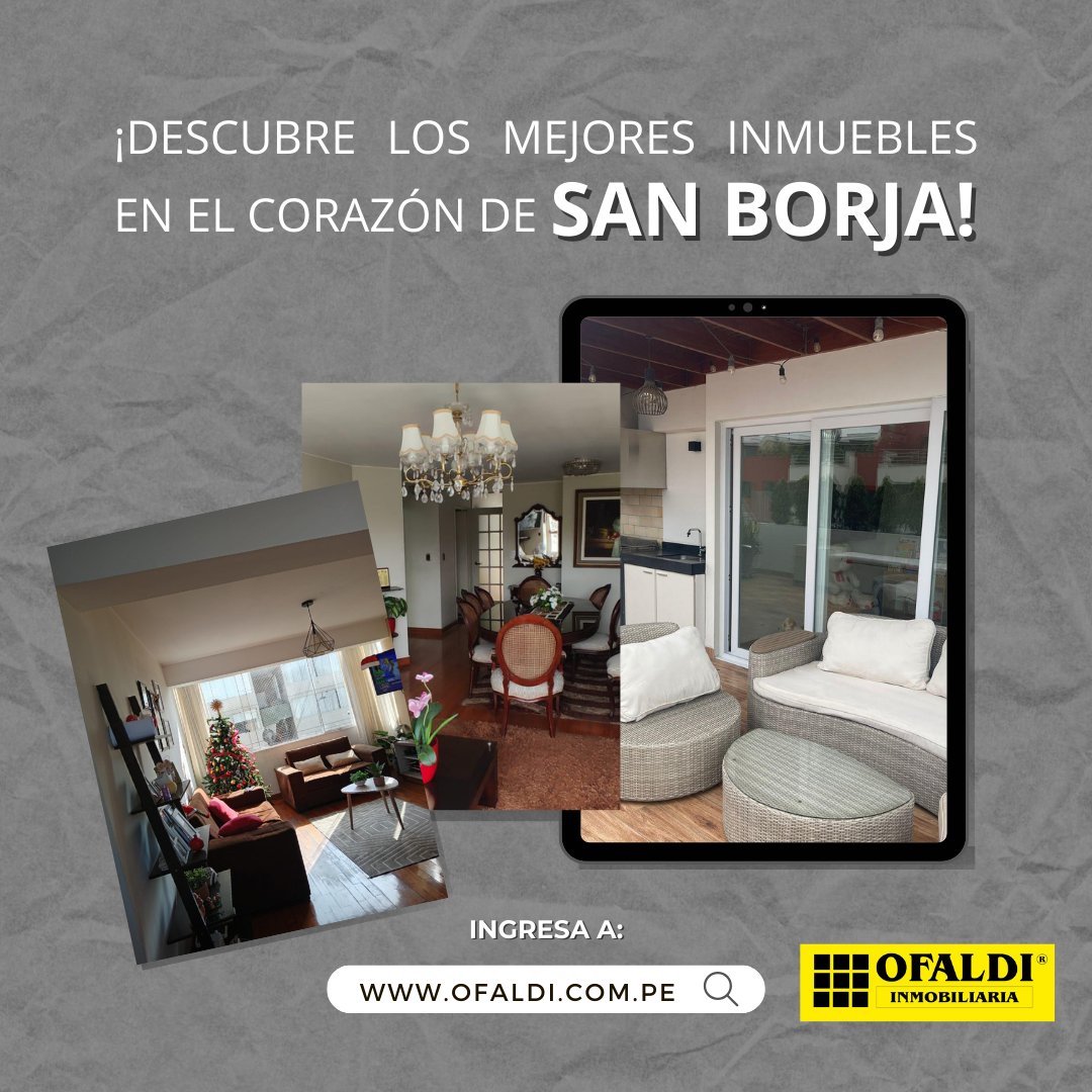 Ofaldilima's tweet photo. ¡VIVE EN SAN BORJA!🏡
Los mejores inmuebles de la zona con OFALDI. 👌 Consulta por este inmueble y más ⬇️⬇️⬇️
☎️ 217 - 1500
📲998 167 586
🌐 https://t.co/JS4xn5XxlF
.
.
#casaenventa #agentetop #realstate #todolimaenunsoloportal #ofaldi #ofaldiinmuebles #ventadecasa #limaperú https://t.co/Cm2E8pJPlp