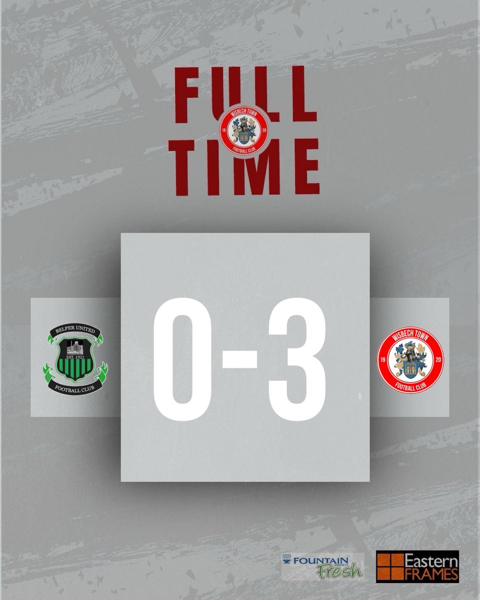 🔴 FULL TIME 🔴

After a crazy final 15 minutes, it finishes Belper Town 0-3 Wisbech Town. 

Goals from Toby Allen, Amir Ward and Oli Williams 

#UpTheFenmen