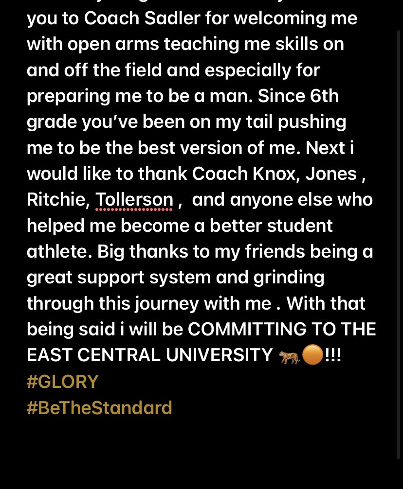 #AGTG I AM BLESSED TO SAY THAT I AM 110% COMMITTED! <a href="/ECUTigersFB/">ECU Tigers Football</a> <a href="/CoachTHendrix/">Aretavious Hendrix</a> <a href="/LitrentaJohn/">John Litrenta</a> <a href="/KHSRoosFootball/">Killeen Kangaroos FB</a> <a href="/coachsadler/">Josh Sadler</a>