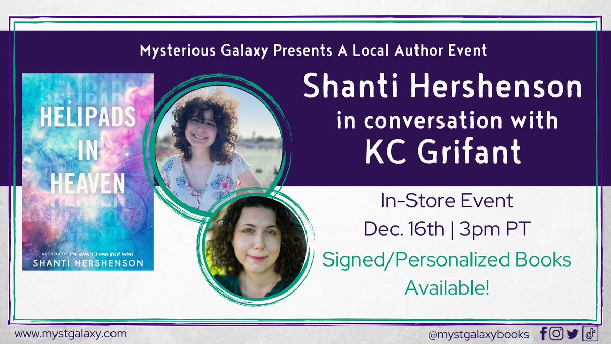 Today at 3 pm PT, join @ShantiHersh and @KCGrifant for a virtual event to discuss HELIPADS IN HEAVEN! For more information & to register -> buff.ly/3SNf0mX