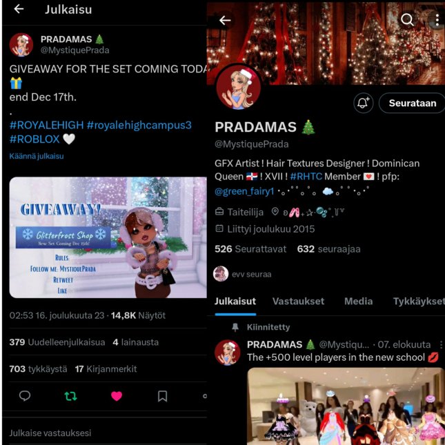Winterdream🎄 (@notrhdream) on Twitter photo I done it!! <a href="/MystiquePrada/">Mystique Prada 🦢</a> !the texts are in Finnish because I am Finnish so don't mind 😊🥹🎄🎄✨♥️
#ROYALEHIGH 🎄♥️🇫🇮🇫🇮 I done it!! <a href="/MystiquePrada/">Mystique Prada 🦢</a> !the texts are in Finnish because I am Finnish so don't mind 😊🥹🎄🎄✨♥️
#ROYALEHIGH 🎄♥️🇫🇮🇫🇮