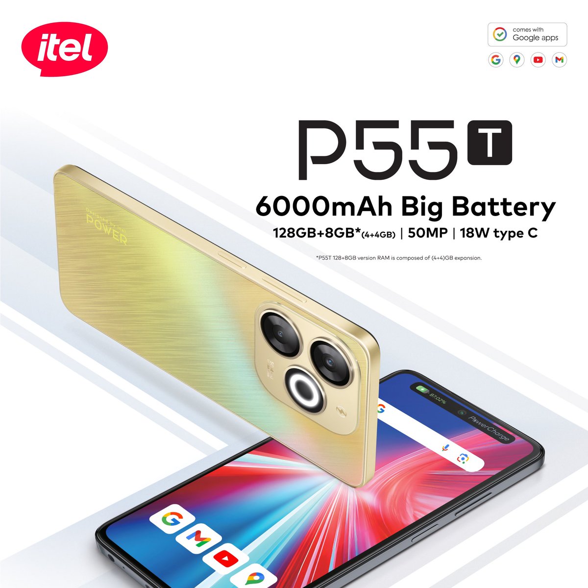 tmktechfamily's tweet photo. itel P55T unveil in Nigeria
6.56" Punch-hole 90Hz
Android 14 Go Edition
6000mAh battery 18W 
128+8GB Memory,
50MP📸
Type-C port,
🌈Astral Purple, Astral Gold, Astral Black 💥📱 #itelP55T #Android14Go #BudgetFriendlyTech 1/2 https://t.co/TSusEUqhpQ