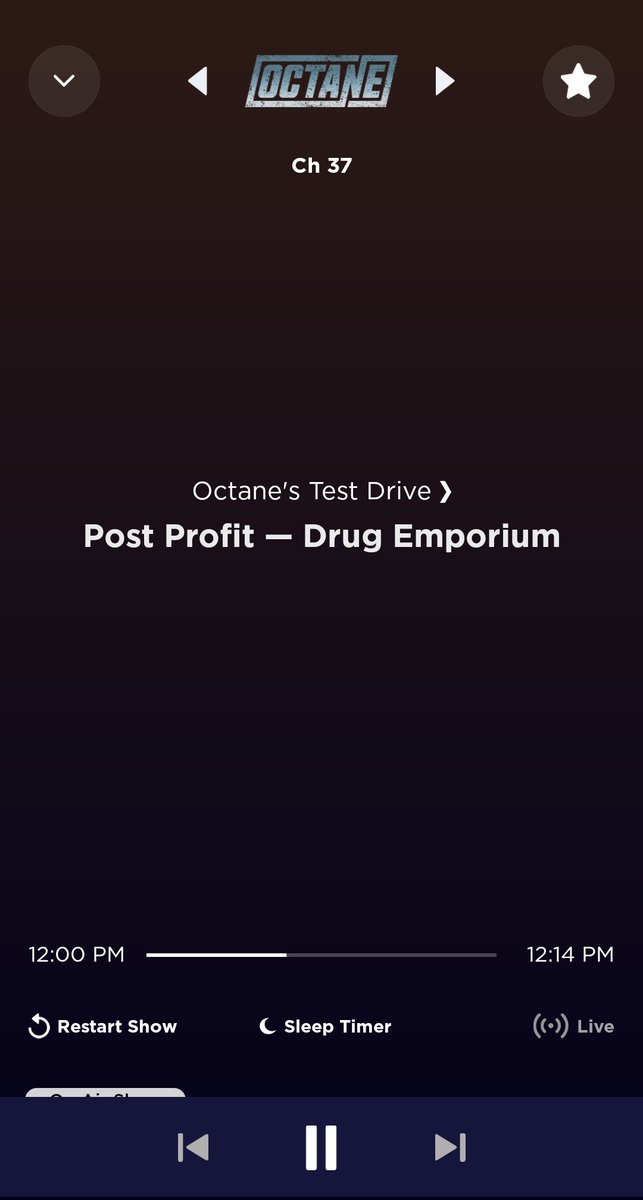 Absolutely loving #DrugEmporium from @Post_Profit on the #OctaneTestDrive!! Let's keep this one pumping on @SiriusXMOctane  @josemangin !! @shannongunz #PostProfit #SiriusXMOctane #HardRock #NewRock