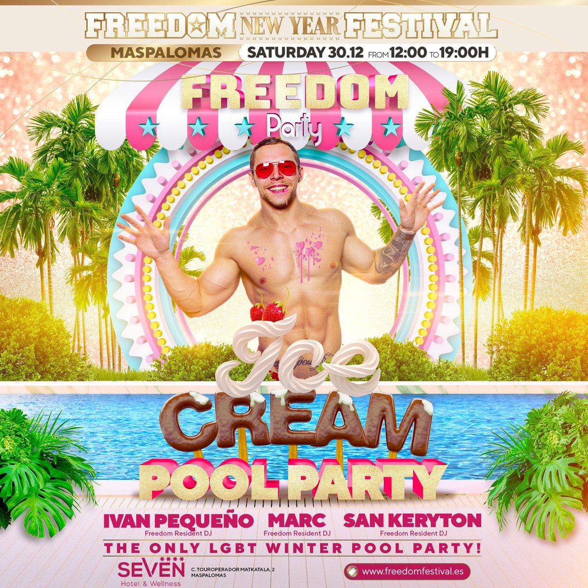 🇬🇧🍦Ice Cream🍦 Buy your ticket now and join us on 30.12 to enjoy the Ice Cream Pool Party!
🇪🇸🍦Ice Cream🍦Compra ya tu entrada y ven el 30.12 a disfrutar de la Ice Cream Pool Party!
📍Seven Hotel &amp; Wellness by <a href="/mowhotels/">Mow Hotels</a> 
🎫  freedomevents.eu