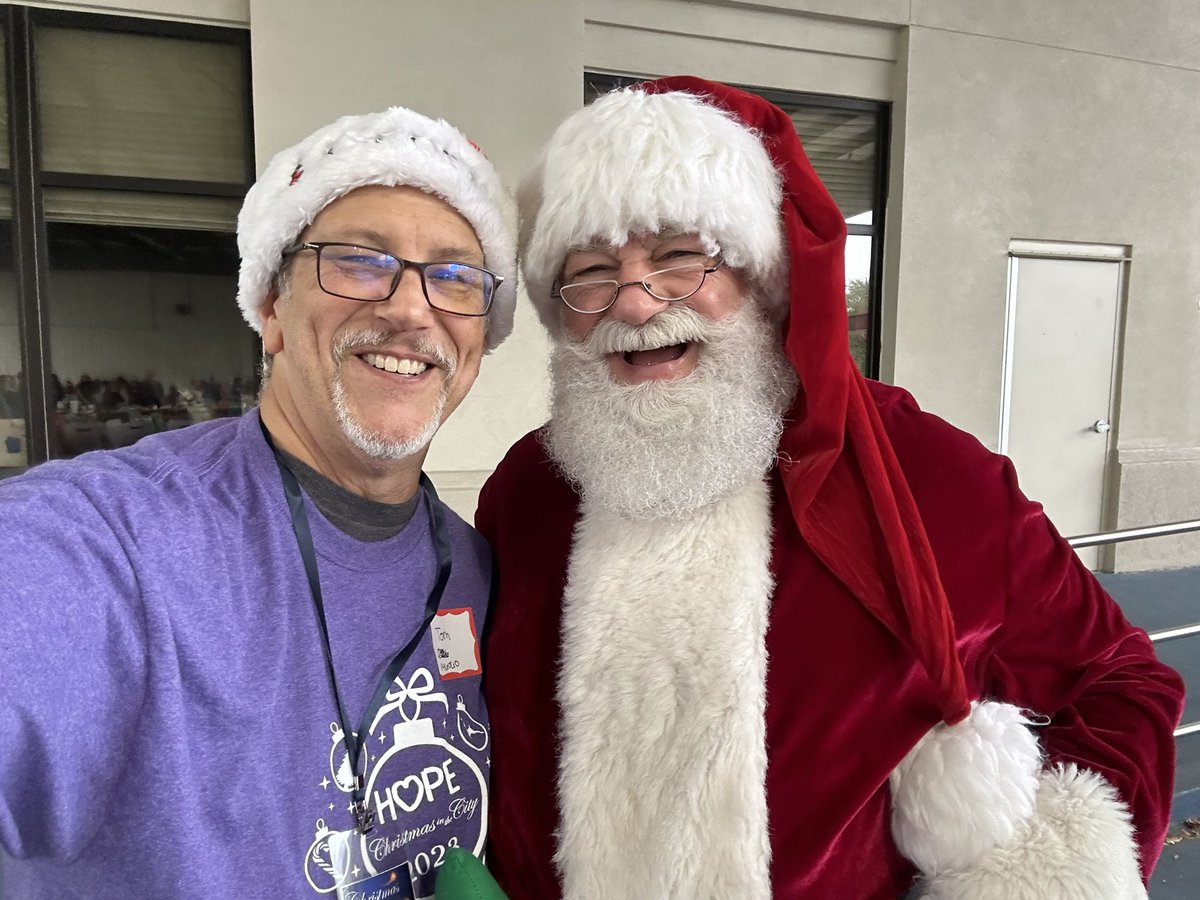 The big man himself just stopped by #christmasinthecity  By the way, #SantaClaus says someone put in a good word for me and that I am on the “Good” list this year. Thanks to whomever did that! @adventhealthcfl