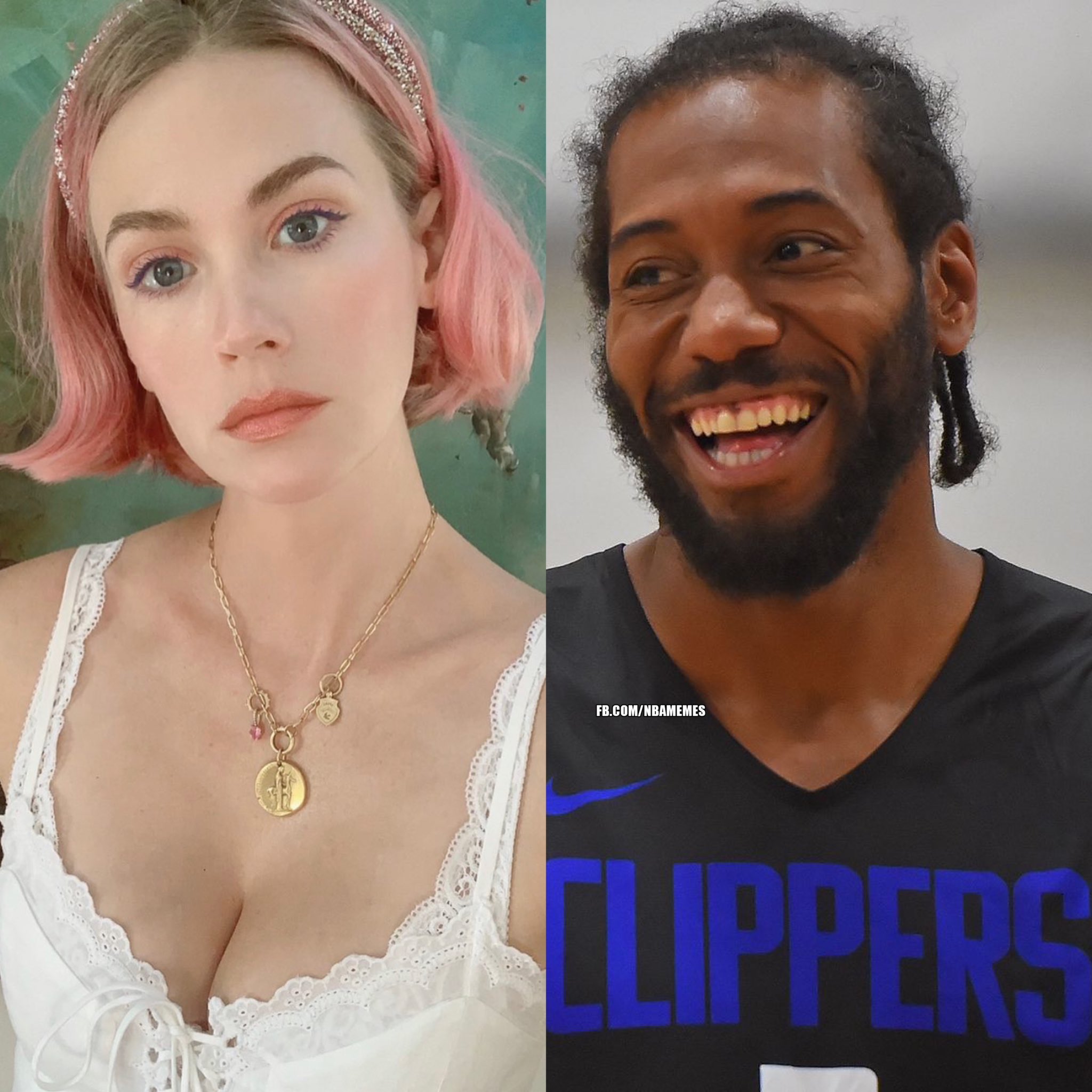 NBA Memes on X Kawhi Leonard is being thirsted by actress January Jones https t LhpWQENKAa X