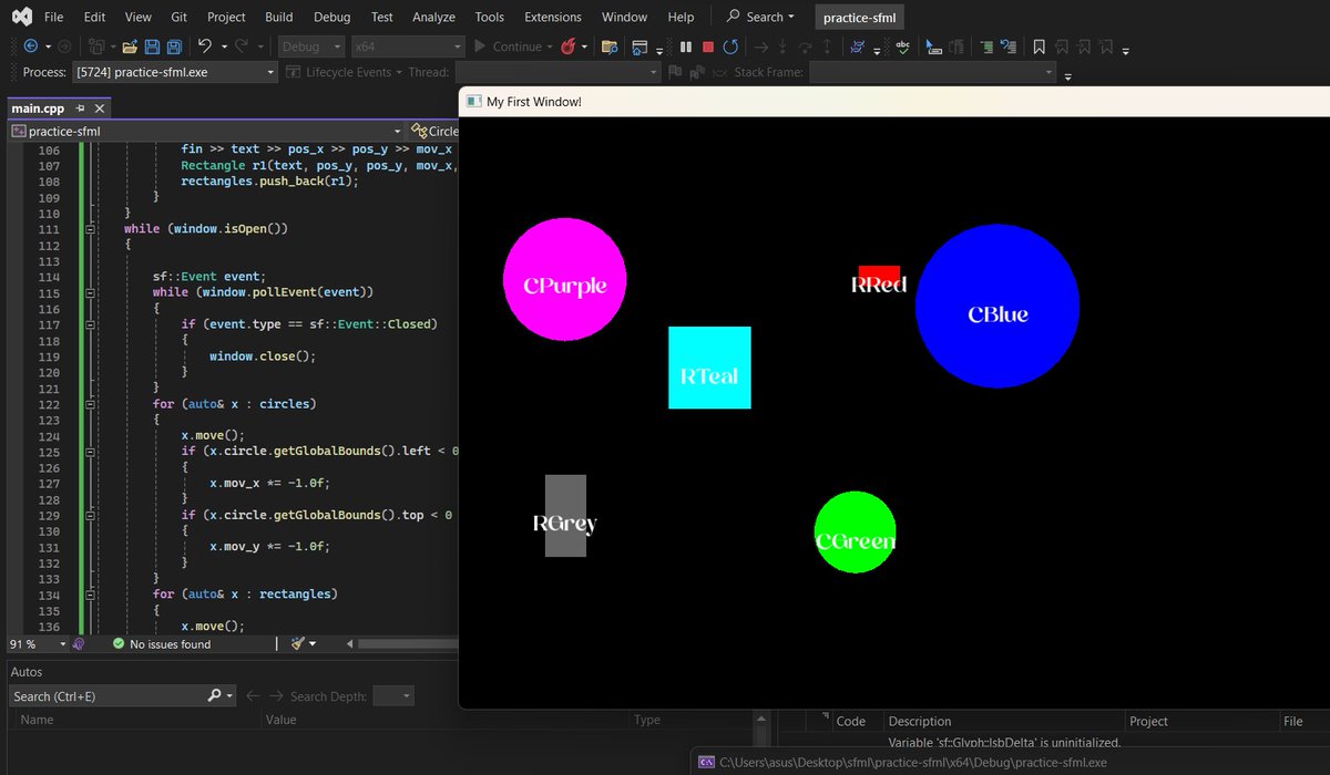 Exploring the world of 2D Game Development using C++. SFML framework is quite amazing and very easy to work with. Just getting started and looking forward to build some interesting games with it.

#cpp #gamedev #programming #100DaysOfCode