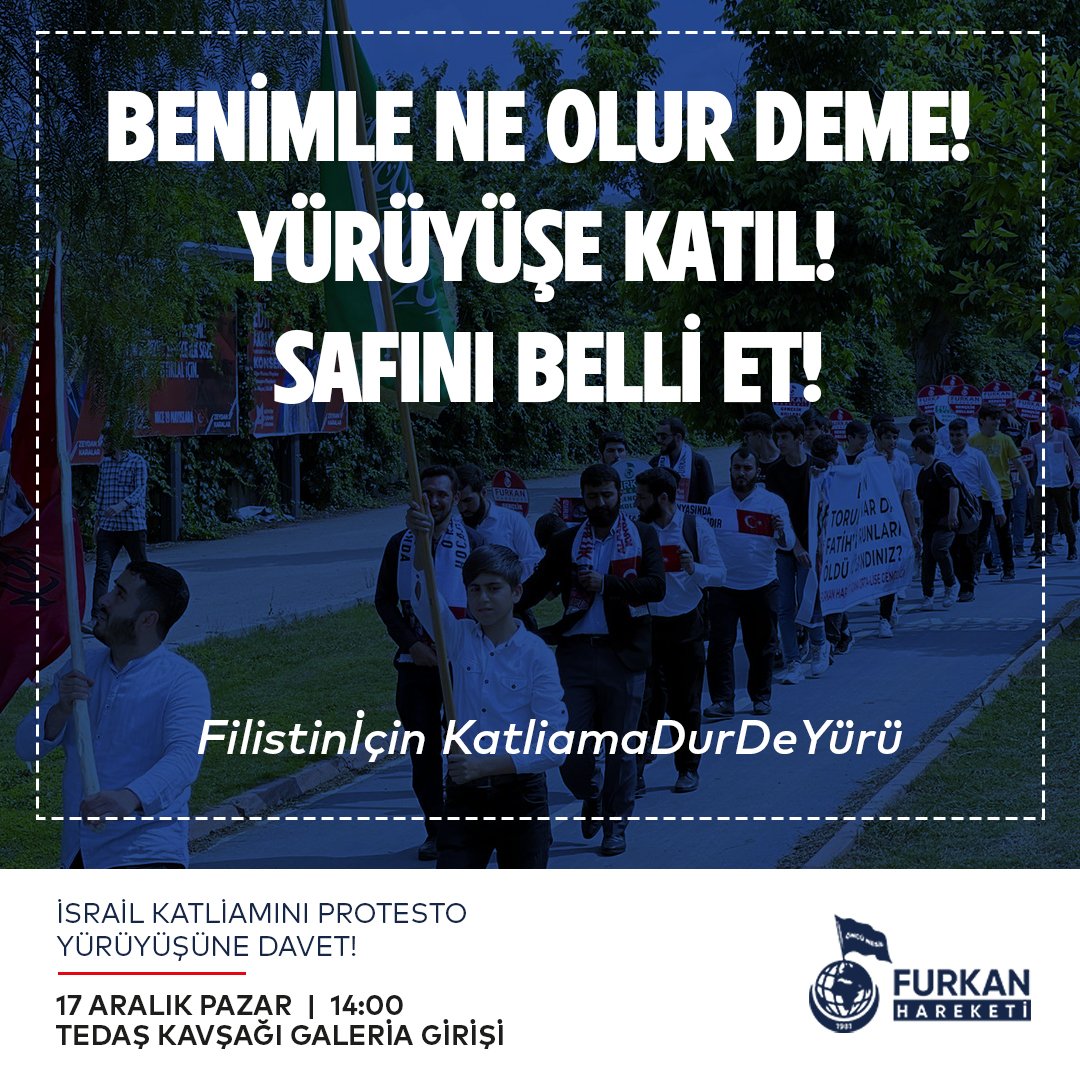 Benimle ne olur, deme! 
KatliamaDurDe YürüyüşeKatıl
#StandUpForPalestine