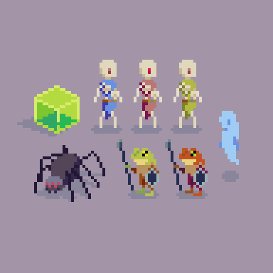 moburry's tweet photo. some monster tests for Flask &amp; Barrel

#pixelart #gamedev #IndieDevs https://t.co/8GFJpYXIPp