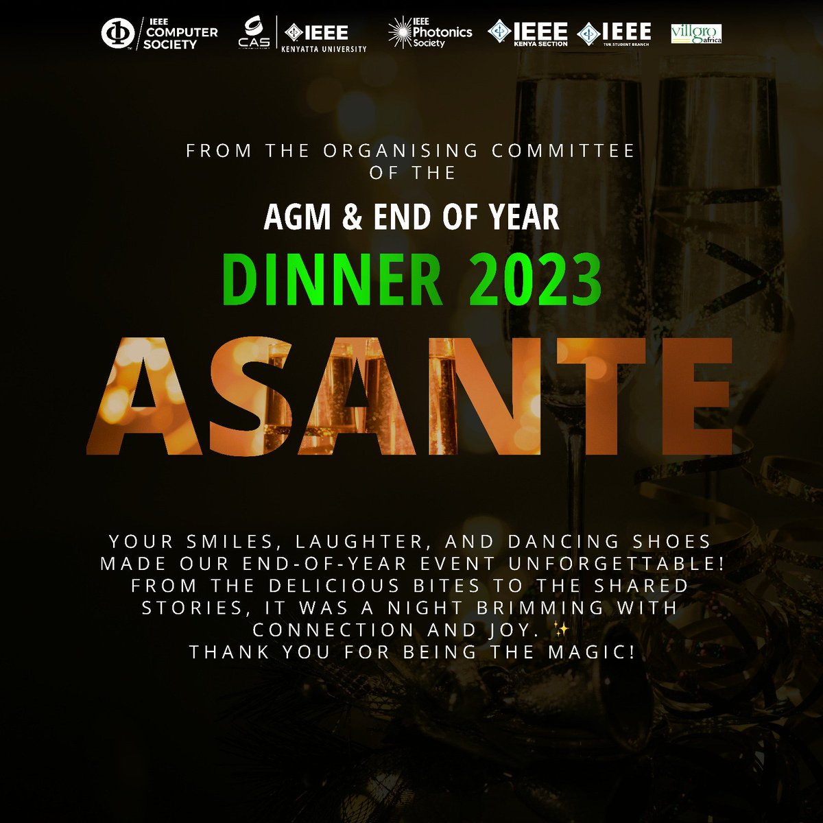 The dinner was a resounding success. Thank you!