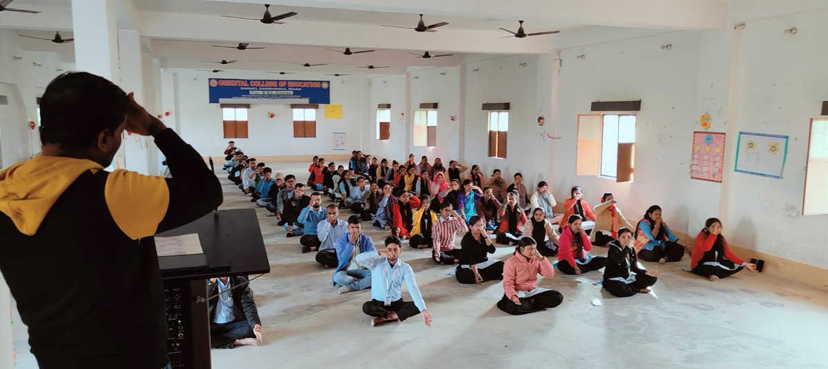 OCEIndia2004's tweet photo. On the instructions of NCTE, Fit India Week was organized at Oriental College of Education, Darbhanga from 11 to 15/12/2023, in which today, on the first day, under the chairmanship of Principal, Dr. G M Ansari, the trainees as well as teaching and non-teaching staff participated https://t.co/Yfigu6WFxw