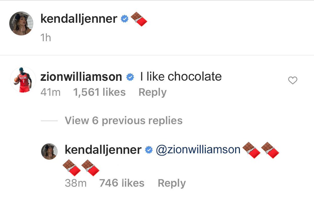 Zion Williamson taking his shot at Kendall Jenner 😭