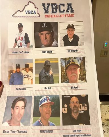 PDGABASEBALL's tweet image. We would like to congratulate our General Manager @wjeffpetty on receiving the @VBCA2018 VBCA Inaugural Impact Award at the Virginia Baseball Coaches Association Hall of Fame Ceremony last night! Well deserved! 

#PDGAcademy | #VBCA