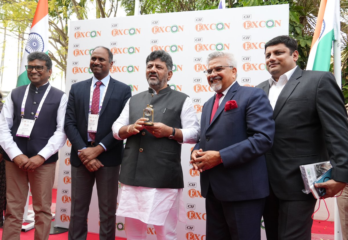 "Govt of Karnataka is committed to industrial devpt in the State as industries are key players in nation building &amp; <a href="/CII_Excon/">CII EXCON</a>  is once such initiative which has propelled infrastructure development in the country over the last two decades"- <a href="/DKShivakumar/">DK Shivakumar</a> Hon. Dy. CM of Karnataka