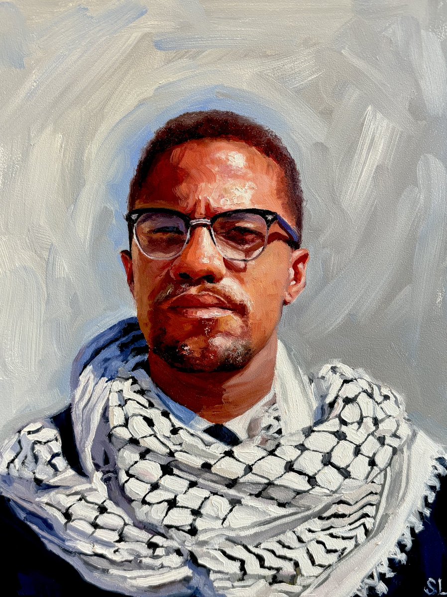 My new oil painting, Malcolm with Keffiyeh