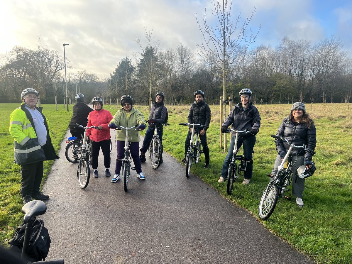 Today’s #BigBikeRevival Ride session. The new cyclists rode to Western Park. ⁦@WeAreCyclingUK⁩ ⁦@CyclingUK_EMids⁩