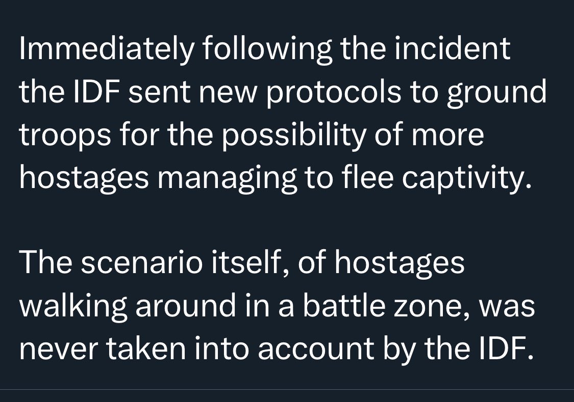 So the IDF says it “never took into account” the possibility of encountering hostages during a military offensive that it says is in part for the purpose of rescuing hostages? Again, the question is raised: Are they lying or incompetent?