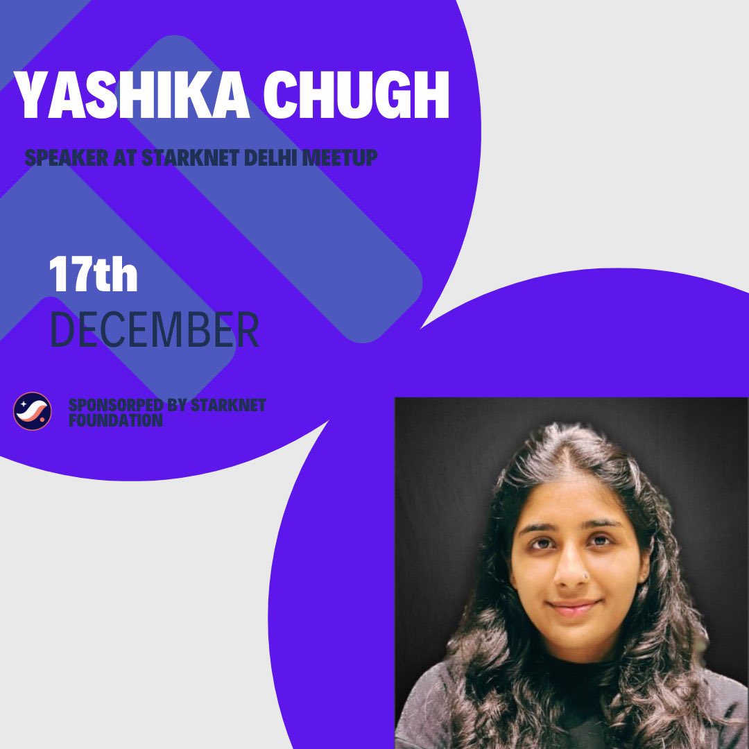 StarknetIN's tweet photo. We canโt wait for this amazing Starknet meetup happening in Delhi tomorrow ๐ป
Bring in the holiday cheer with our amazing speakers @YashikaChugh4 and @kanishkkhurana ๐งโ๐๐ฅณ
#StarknetDelhi #StarknetIndia ๐ฎ๐ณ https://t.co/YImrNl7LO2