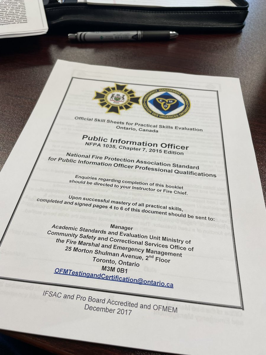Checking off another #NFPA course today! NFPA 1035 Public Information Officer is in the books!