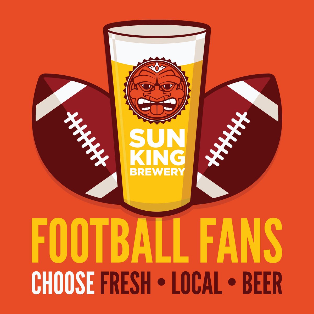 🏈🍻 Hey Sports Fans! 🍻🏈 Score a touchdown at Sun King Indy – we're just a perfect pass and a few yards away from all the action! 🏆 Dive into victory w/ our award-winning craft beers, guaranteed to elevate your game day celebration.