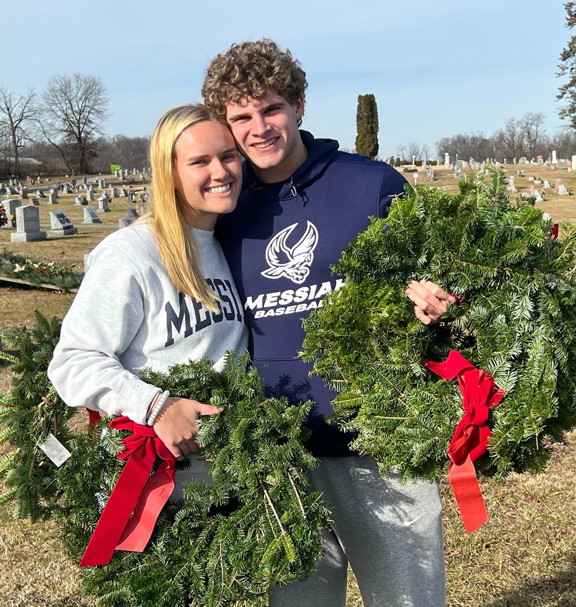 Year 4️⃣ for @WreathsAcross America with a couple of #OGLongshots @DylanBeard18 from @MessiahBaseball and @AustinBeard55 from @CoachYagz @NCCAthletics ⚾️. #RememberHonorTeach