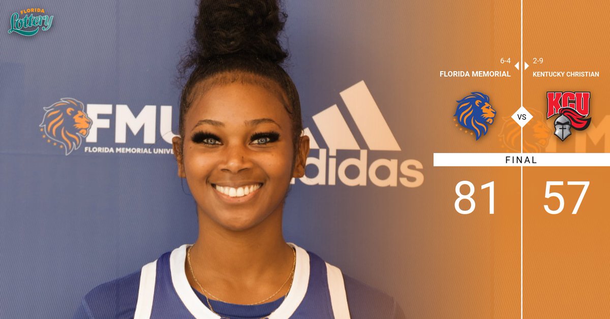 FMU Lions Athletics (@gofmulions) on Twitter photo FINAL |
FMU WBB 81
Kentucky Christian 57
Big win for the #Lions at home! Happy Holidays!
<a href="/FLMemorialUniv/">Florida Memorial University</a>
#Fmu #Lions #hbcu #wbb #basketball 🦁🏀 FINAL |
FMU WBB 81
Kentucky Christian 57
Big win for the #Lions at home! Happy Holidays!
<a href="/FLMemorialUniv/">Florida Memorial University</a>
#Fmu #Lions #hbcu #wbb #basketball 🦁🏀